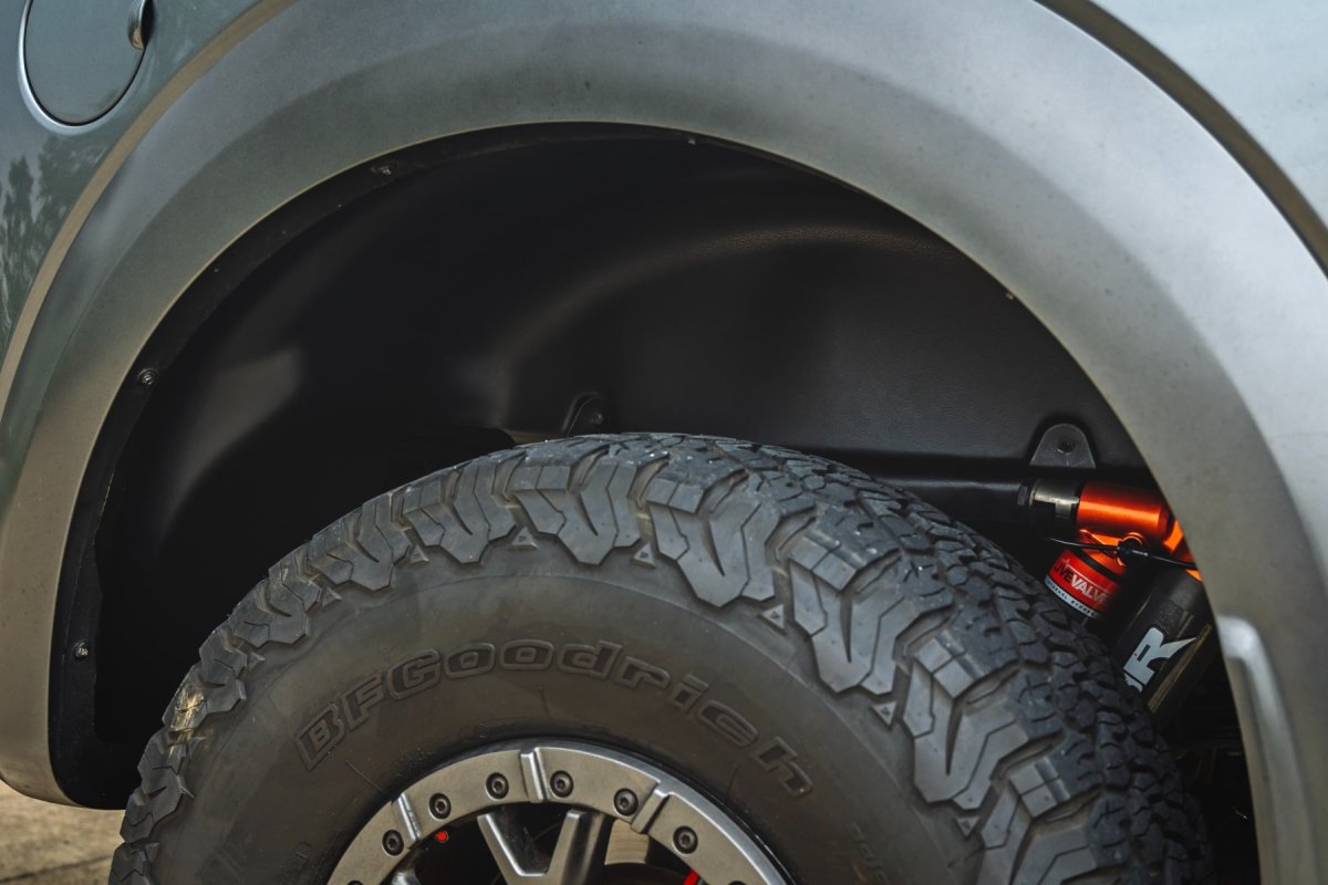 Ford F-150 Raptor Rear Wheel Well Liners - Rough Country - All-Black - 4WD - '17-'20